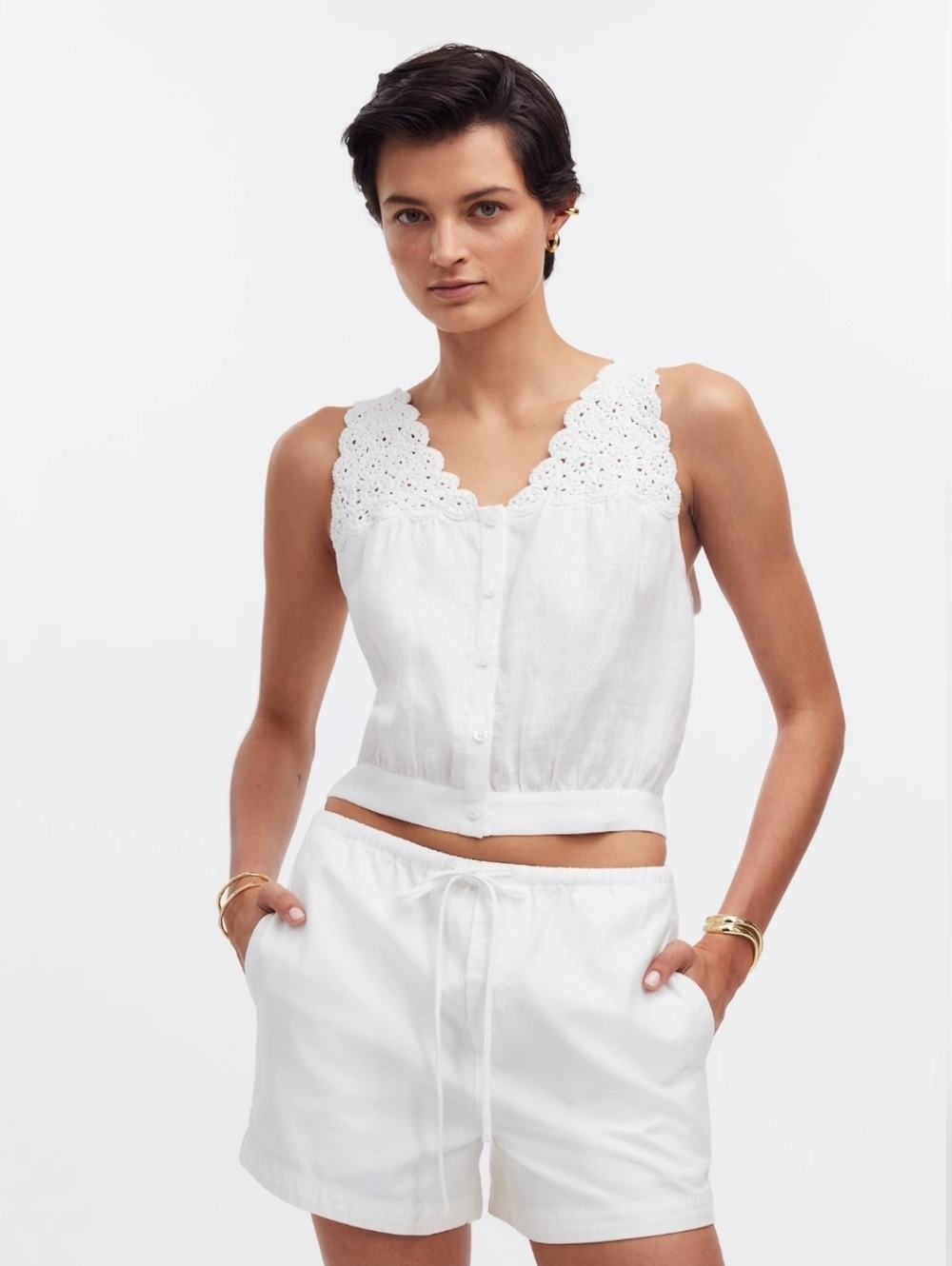 Madewell Linen Top V Neck Size 14 - Picture 13 of 13